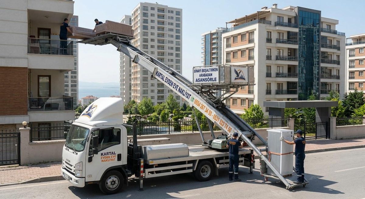Dış cephe asansörüyle taşıma